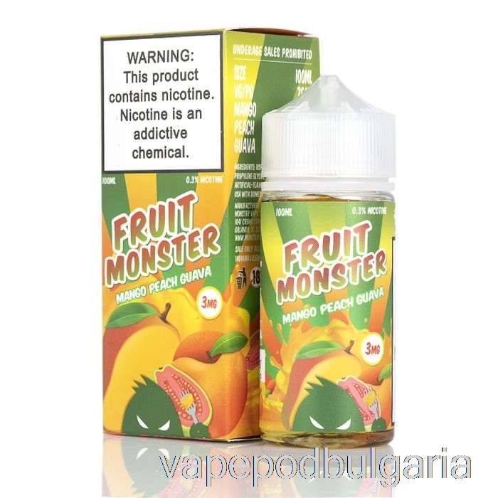 Vape Течности Mango Peach Guava - Fruit Monster - 100ml 3mg